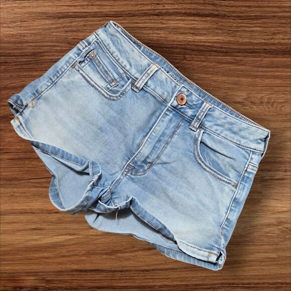 American Eagle Super Stretch Light Wash Denim Short Shorts - Picture 1 of 5